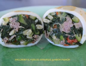 Encornets farcis épinards jambon pignon