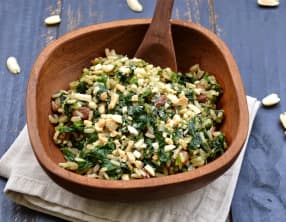 Riz complet aux épinards et raisins secs