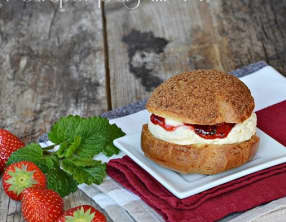Choux fraises vanille mélisse
