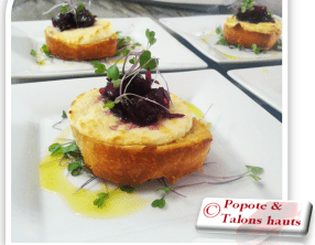 Croustillant de chèvre et confiture au chou rouge