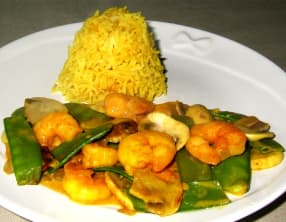 Crevettes au curry