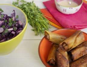 Roulés de porc et coleslaw crémeux