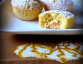 Muffins au coeur fondant de confiture de lait