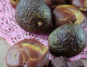 Muffins marbrés avocat et chocolat noir