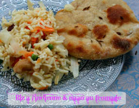 Naan au fromage et riz à l’indienne