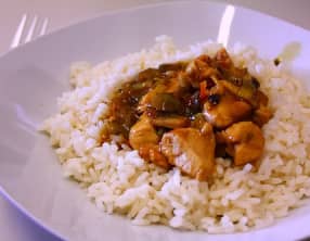 Dinde épicée avec son riz à l'ananas, basse calories