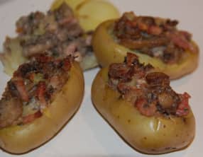 Pommes de terre farcies champignons et Boursin