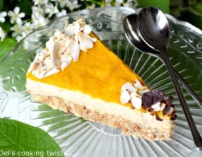 Cheesecake cru à la mangue et à la noix de coco