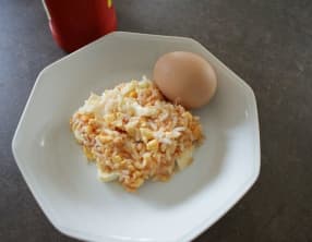 Riz, oeufs durs, ketchup au thermomix facile et rapide