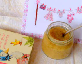 Compote pommes bananes, vanille et citron vert pour bébé