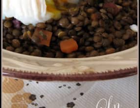 Lentilles du Puy et oeufs pochés