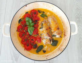 Roulades de grillades de longe de porc à la mozzarella et au basilic