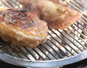 Magret de canard au barbecue, sauce aux pêches