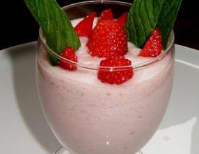 Mousse aux fraises à la menthe