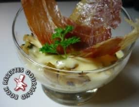 Verrine artichaut confit et crème de parmesan