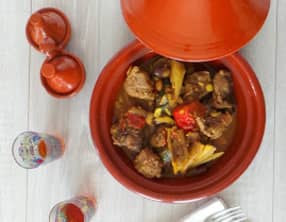 Tajine d'agneau au fenouil, tomates et courgettes