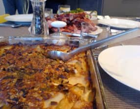 Gratin de fenouil, vin blanc, moutarde, en crumble de chapelure et parmesan