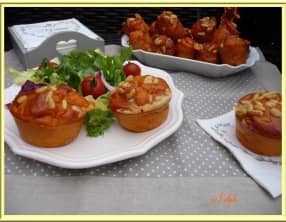 Muffins à la Tomate, Lardons, Comté et Basilic