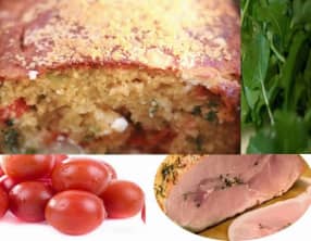 Cake salé et jambon aux herbes, schiscetta, lunch box