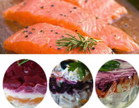 Salade de saumon aux légumes en vinaigrette