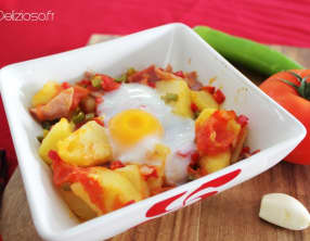 Oeuf cocotte à la basquaise