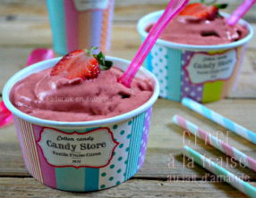 Glace italienne à la fraise au lait d'amande et crème d'amande bio