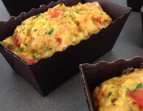 Mini-cakes courgette-poivron et chèvre