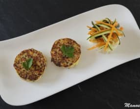 Galettes de cabillaud et saumon fumé