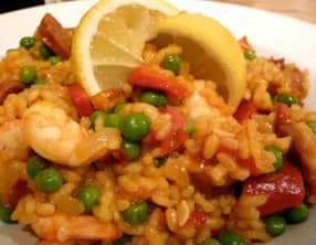 Salade riz comme une paella, à la plancha