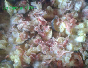 Gratin de courgettes,pommes de terre,jambon et mozzarella