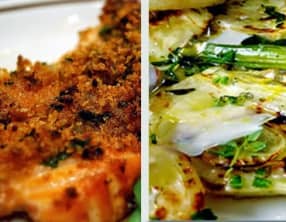 Saumon aux herbes, cuit au barbecue, à la planche de cèdre