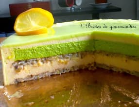 Entremets Printemps : citron et verveine du Velay.