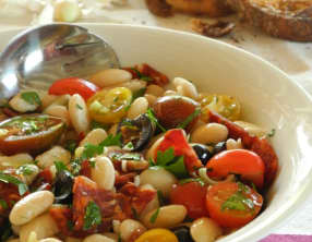 Salade de haricots tarbais, version Sud