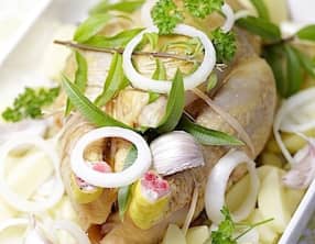 Poulet au miel de Provence verveine citron et vin rosé