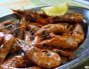Gambas grillées à la plancha, ou au barbecue, sauce moutarde