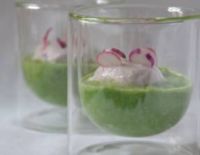 Mousse de radis, crème de fanes