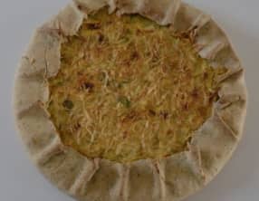 Tarte rustique à la ricotta, poireaux et chorizo