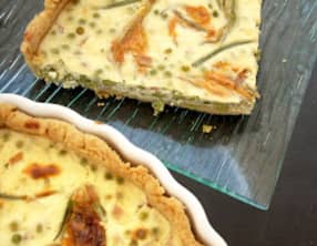 Quiche Petits Pois, Bacon et Fleurs de Courgette