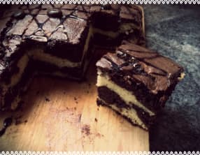 Cake marbré aux deux chocolats