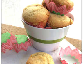 Muffins bananes chocolat blanc, au lait d'amandes