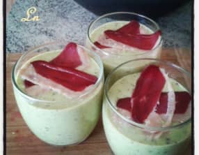 "Gaspacho" de petits pois à la menthe et magret de canard séché
