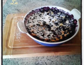 flognarde aux myrtilles infusée à la menthe fraiche