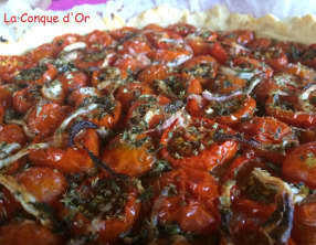 Tarte aux tomates cerises et origan