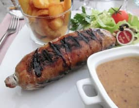 Andouillettes marinées, au vin rouge