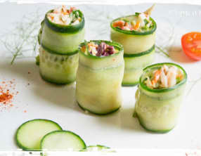 Roulés de concombre farcis