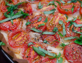 Tarte aux tomates cerises et au chèvre