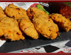 Cookies au chorizo, parmesan et basilic