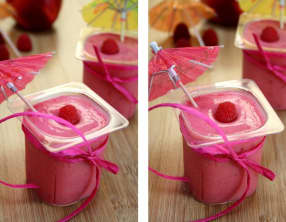 Yaourt glacé aux nectarines et framboises