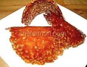 Tuiles craquantes au caramel fondant