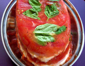 Terrine tomates mozza et basilic